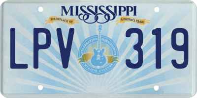 MS license plate LPV319