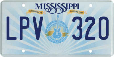 MS license plate LPV320