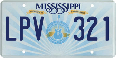 MS license plate LPV321
