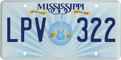 MS license plate LPV322