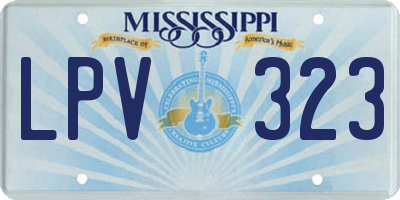 MS license plate LPV323