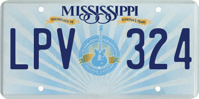 MS license plate LPV324
