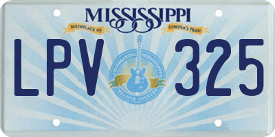 MS license plate LPV325