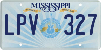 MS license plate LPV327