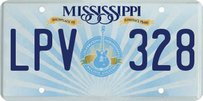 MS license plate LPV328