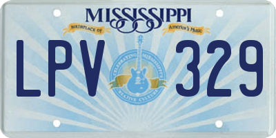 MS license plate LPV329