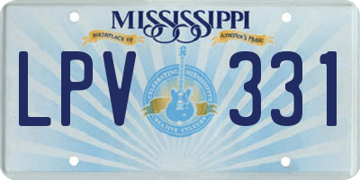 MS license plate LPV331