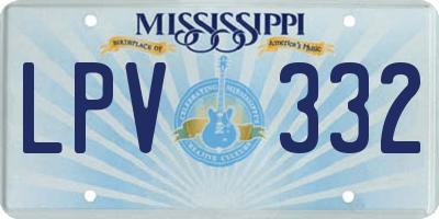 MS license plate LPV332