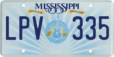 MS license plate LPV335
