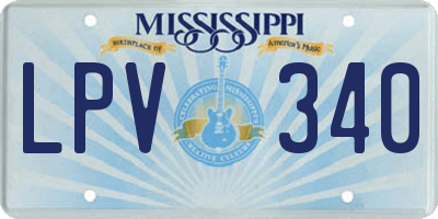 MS license plate LPV340
