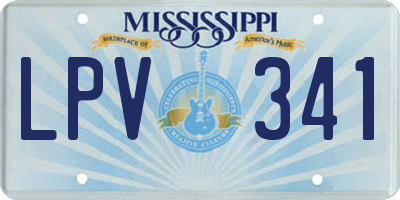 MS license plate LPV341