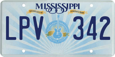 MS license plate LPV342