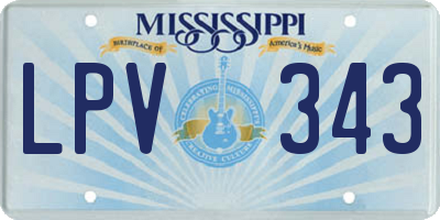 MS license plate LPV343