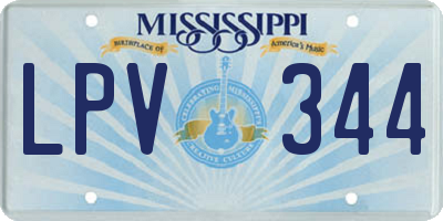 MS license plate LPV344
