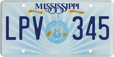 MS license plate LPV345
