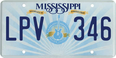 MS license plate LPV346