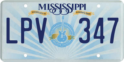 MS license plate LPV347