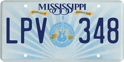 MS license plate LPV348