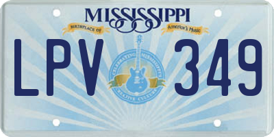MS license plate LPV349