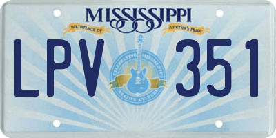 MS license plate LPV351