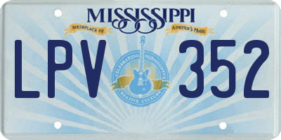 MS license plate LPV352