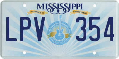 MS license plate LPV354