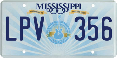 MS license plate LPV356