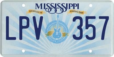 MS license plate LPV357