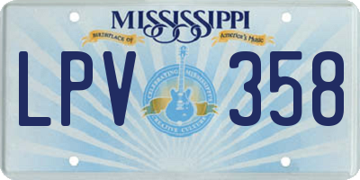 MS license plate LPV358