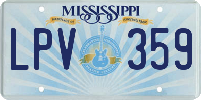 MS license plate LPV359