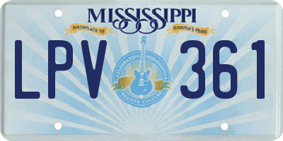 MS license plate LPV361