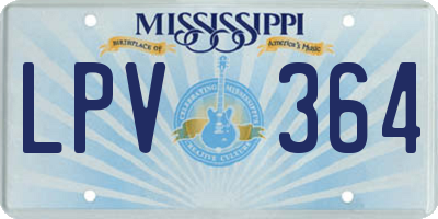 MS license plate LPV364
