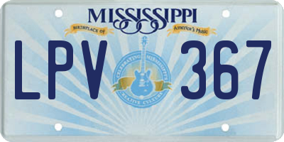 MS license plate LPV367
