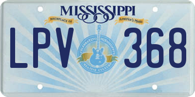 MS license plate LPV368