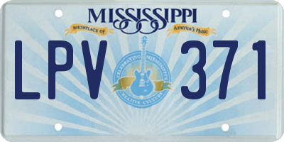 MS license plate LPV371
