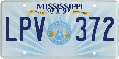 MS license plate LPV372
