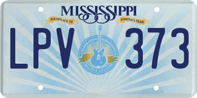 MS license plate LPV373