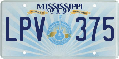 MS license plate LPV375