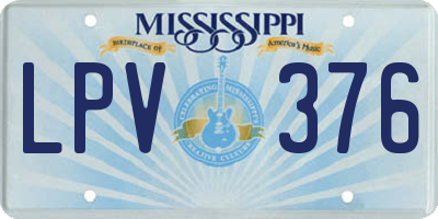 MS license plate LPV376