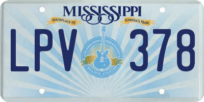 MS license plate LPV378