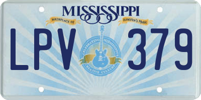 MS license plate LPV379