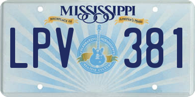 MS license plate LPV381