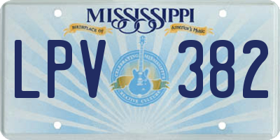 MS license plate LPV382