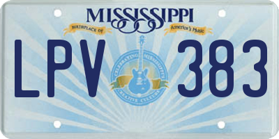 MS license plate LPV383