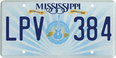 MS license plate LPV384
