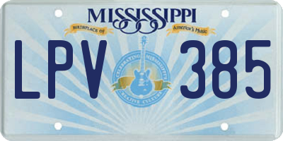 MS license plate LPV385