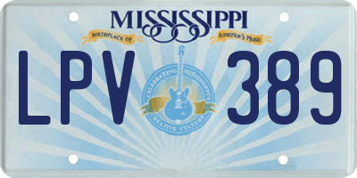 MS license plate LPV389