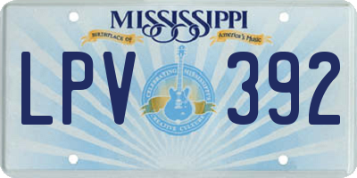 MS license plate LPV392