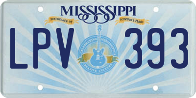 MS license plate LPV393