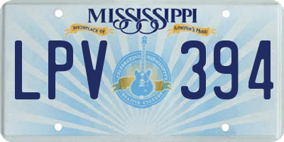 MS license plate LPV394
